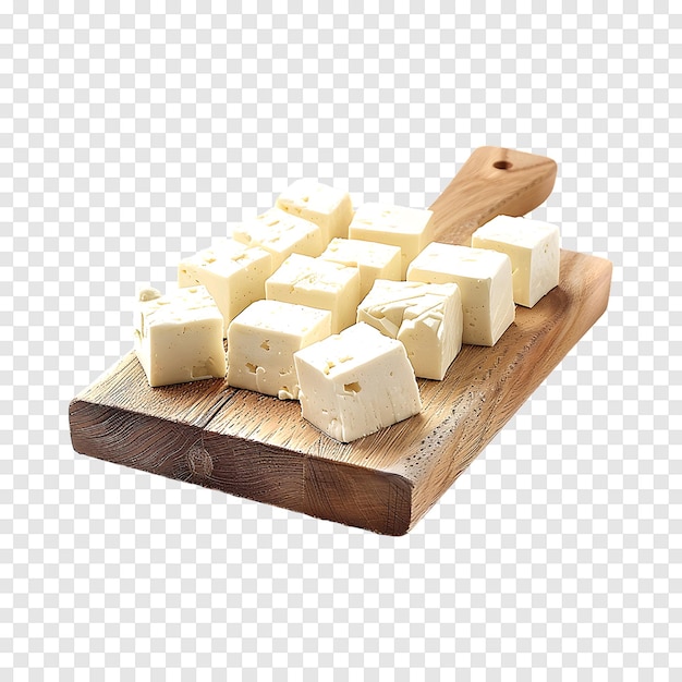 PSD tofu cheese cubes isolated on a transparent background