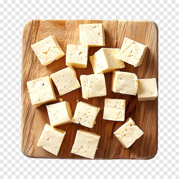 PSD tofu cheese cubes isolated on a transparent background