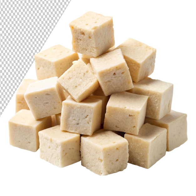 PSD tofu cubes isolated on transparent background