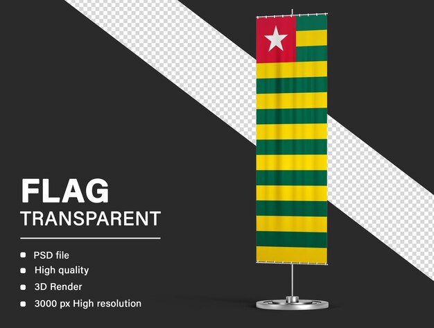 Togo flag banner design isolated on transparent background