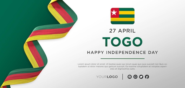 Togo National Independence Day Celebration Banner, National Anniversary