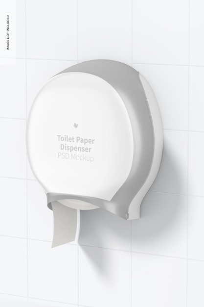 Toilet Paper Dispenser Mockup, Perspective View