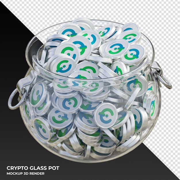 Toko Token TKO crypto coin Clear Glass Pot