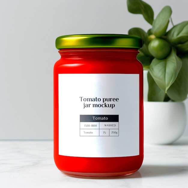 tomato puree jar mockup psd