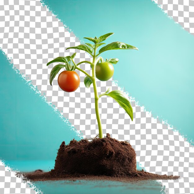 PSD tomato seedling on transparent background