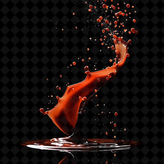 PSD tomato soup spill with bright red liquid m png creative neon effect y2k collections