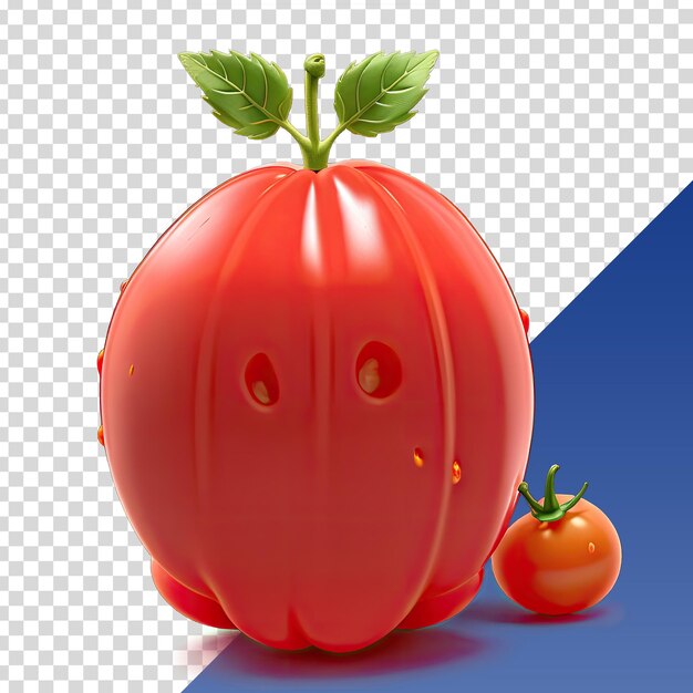 PSD a tomato with a face drawn on it and a face drawn on it