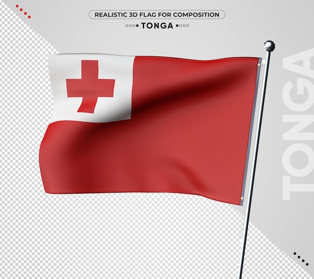 PSD tonga 3d flag with realistic texture