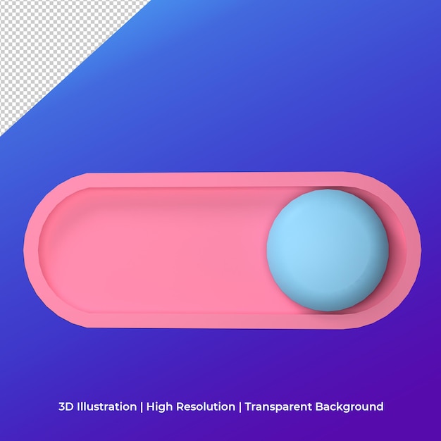 Toogle On Icon Illustration 3d