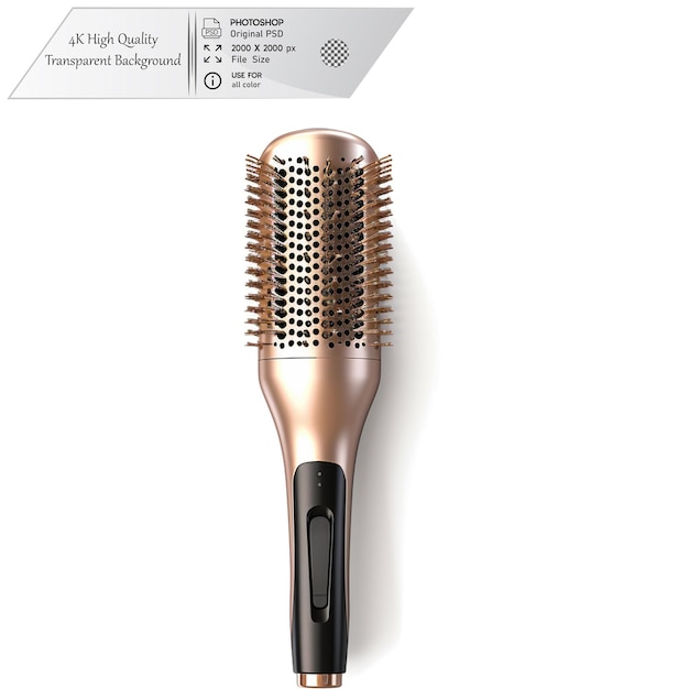 PSD tool for grooming and styling hair on transparent background