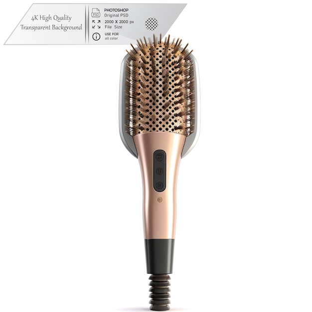 PSD tool for grooming and styling hair on transparent background