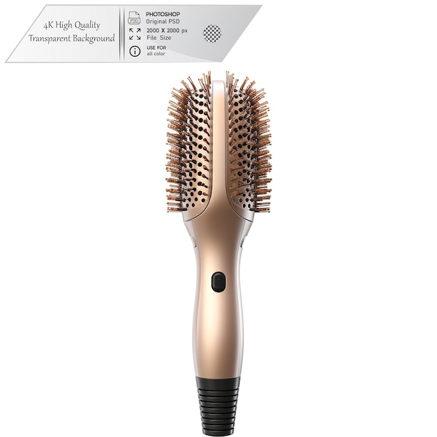 PSD tool for grooming and styling hair on transparent background