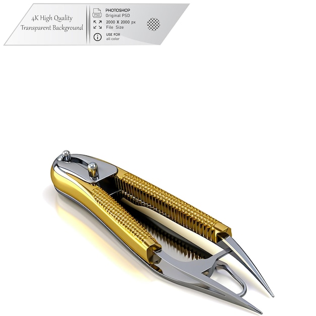 Tool for trimming fingernails and toenails on transparent background