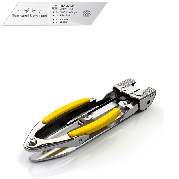 Tool for trimming fingernails and toenails on transparent background