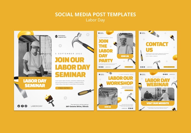 Tools shapes labor day us social media posts