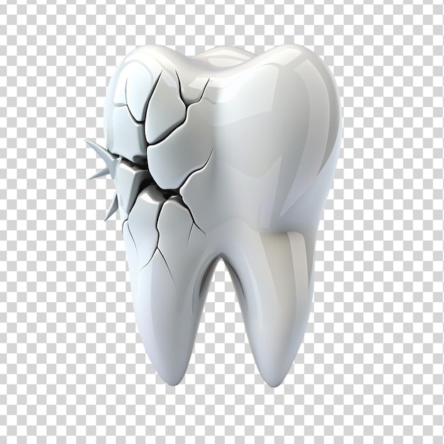 Tooth cracking Isolated on transparent background