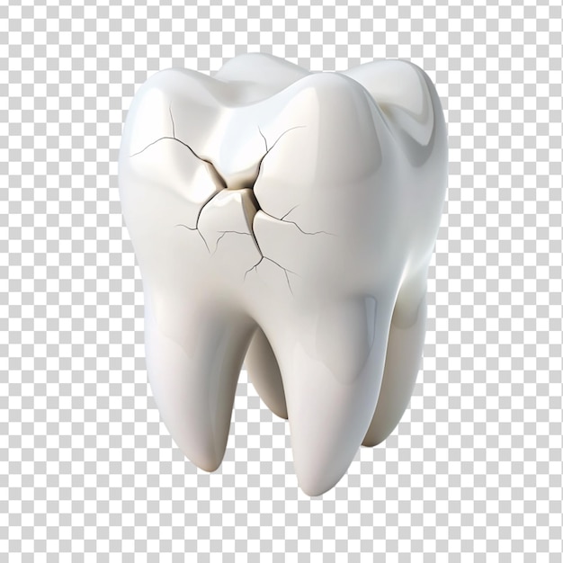 Tooth cracking Isolated on transparent background