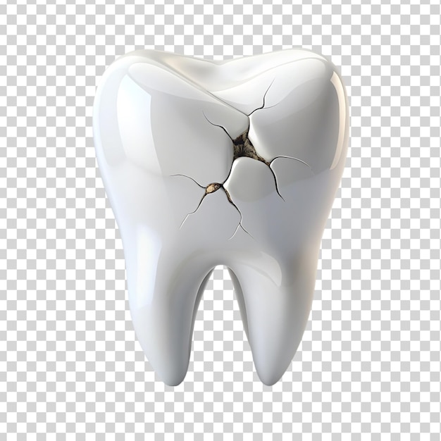 Tooth cracking Isolated on transparent background