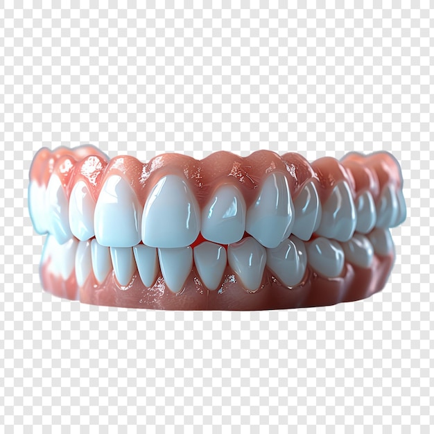 PSD a tooth with a red lip and a blue and red design