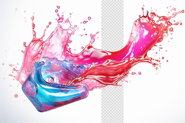 PSD toothpaste colorful splash on transparent background