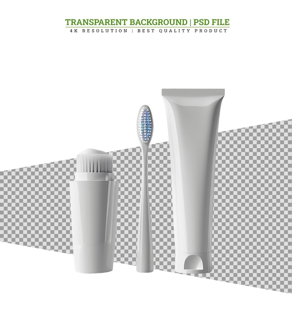 Toothpaste Tube Plastic And Electric Toothbrush Mock Up For Branding Design