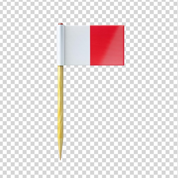 Toothpick flag mockup Isolated on transparent background