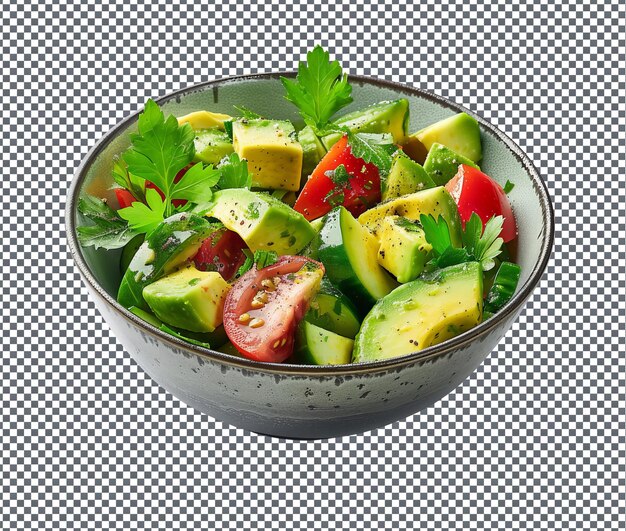 PSD toothsome avocado salad isolated on transparent background