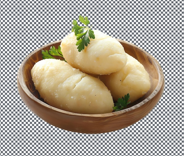 Toothsome Foufou Cassava Flour Dumplings isolated on transparent background