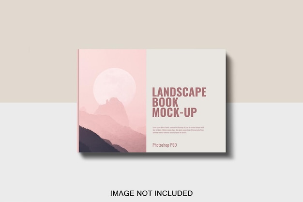 Top angle landscape hardcover mockup isolated