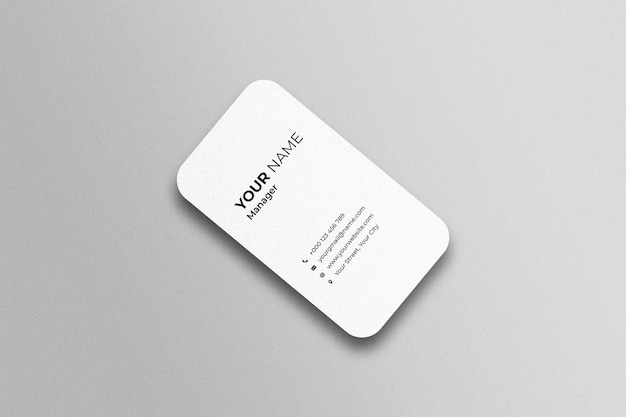 Top angle view of business card mockup