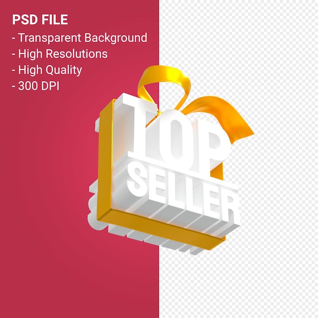 Top seller sale with bow and ribbon 3d design isolated