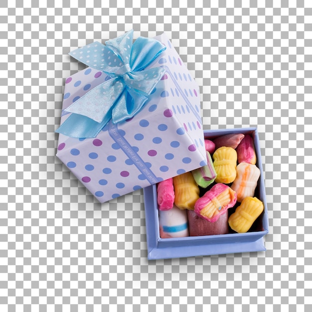 Top up view box with candy suitable for your design asset