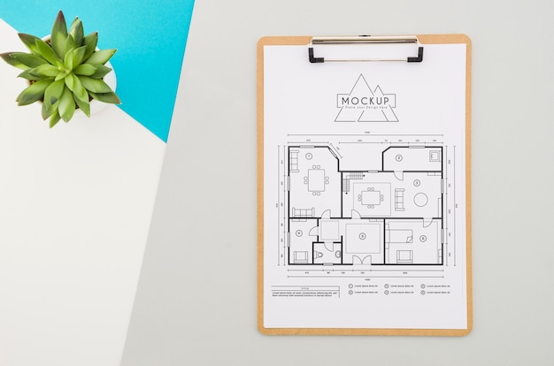 Top view architecture design with mock-up