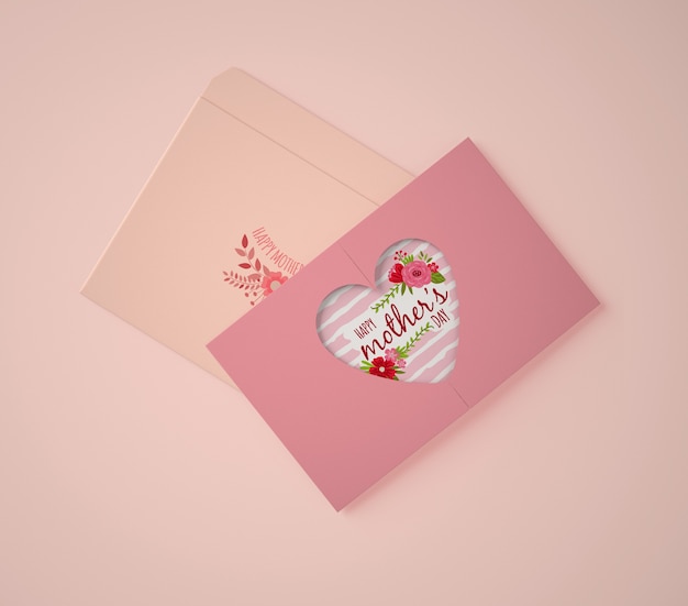 Top view arrangement for mother's day with card scene creator