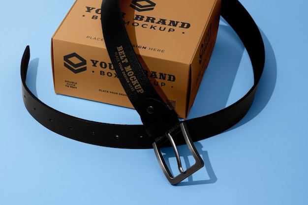 PSD top view on belt mockup design