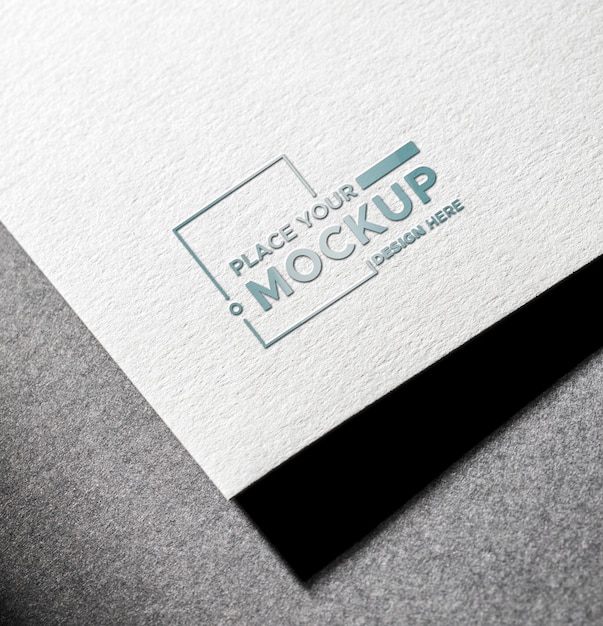 Top view business card mock-up with shadows