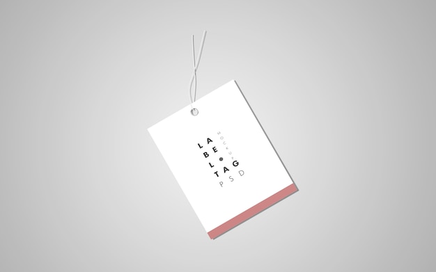 Top view of clothes label tag mockup