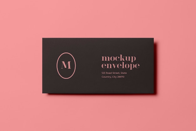 Top view on dark envelope mockup