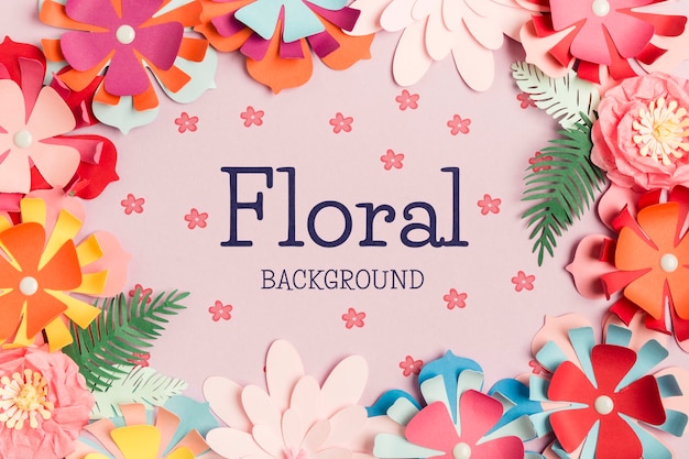 Top view floral background concept