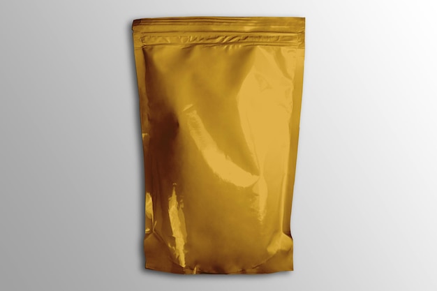 top view foil ziplock pouch mockup