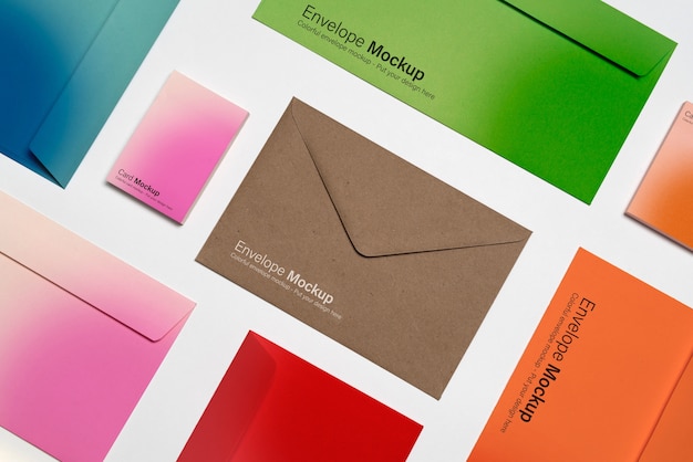 Top view over geometric envelope mockup