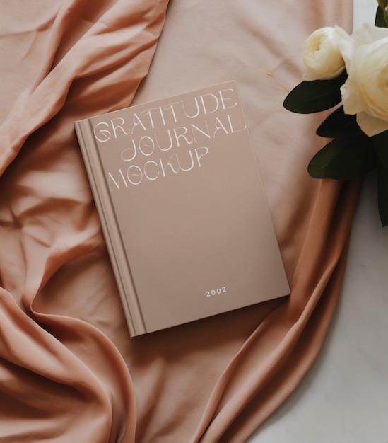 Top view gratitude diary mockup