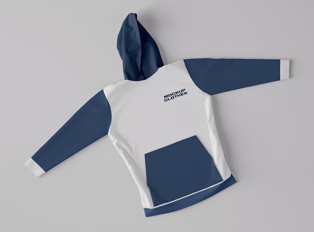 Top View of Hoodie Sweatshirt mockup