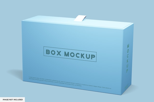 Top view on landscape packaging box mockup