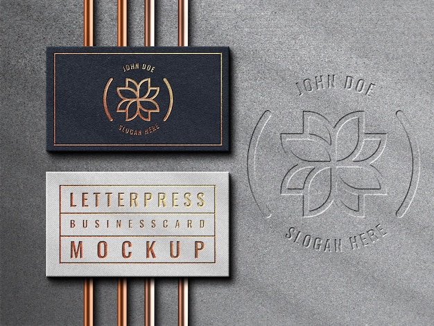 Top view luxury modern business card mockup