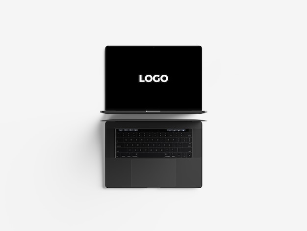 Top View MacBook Pro With Touch Bar  Mockup