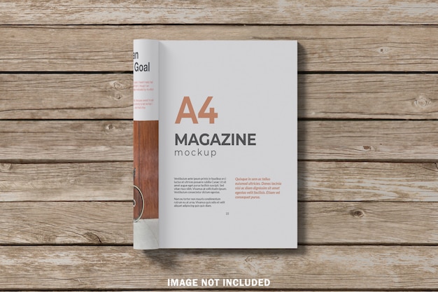 Top view magazine a4 mockup