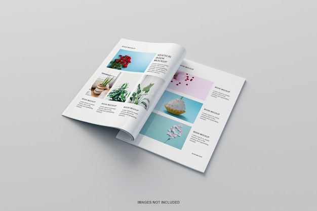 Top view magazine and book mockup