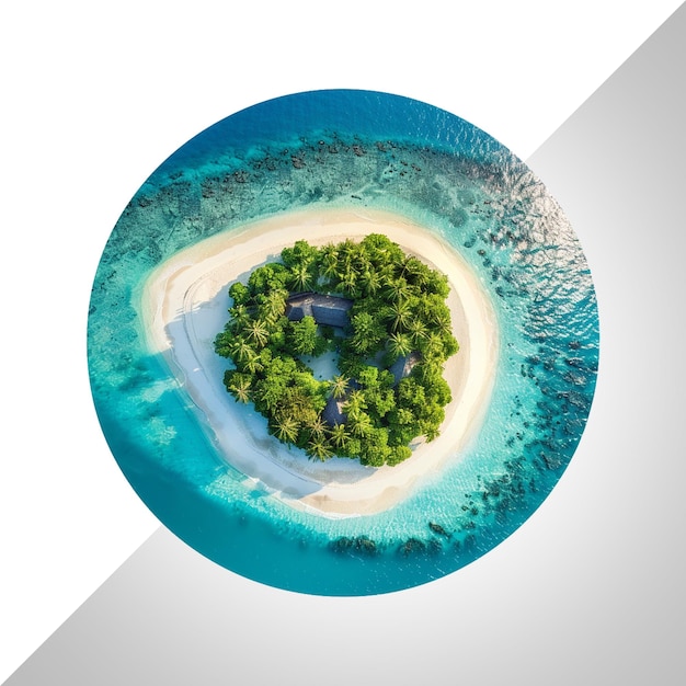 Top view Maldives island Travel summer holiday on a isolated transparent background