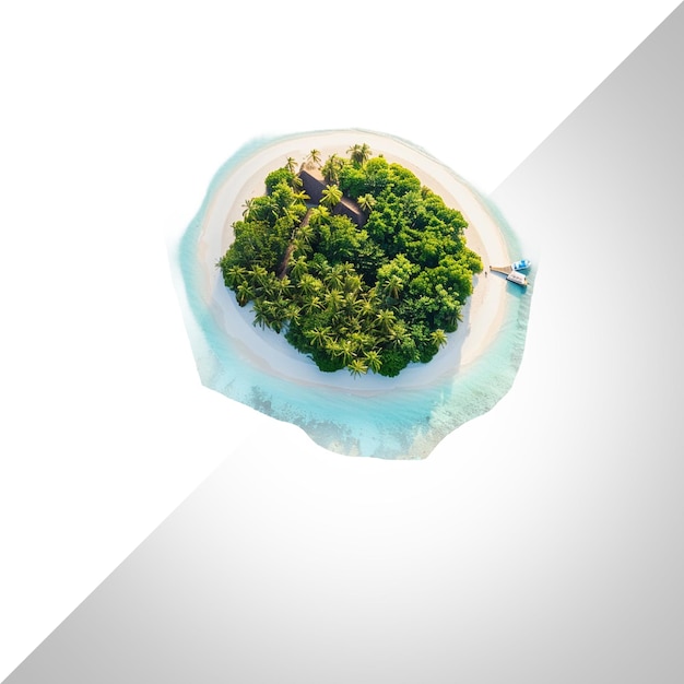 Top view Maldives island Travel summer holiday on a isolated transparent background